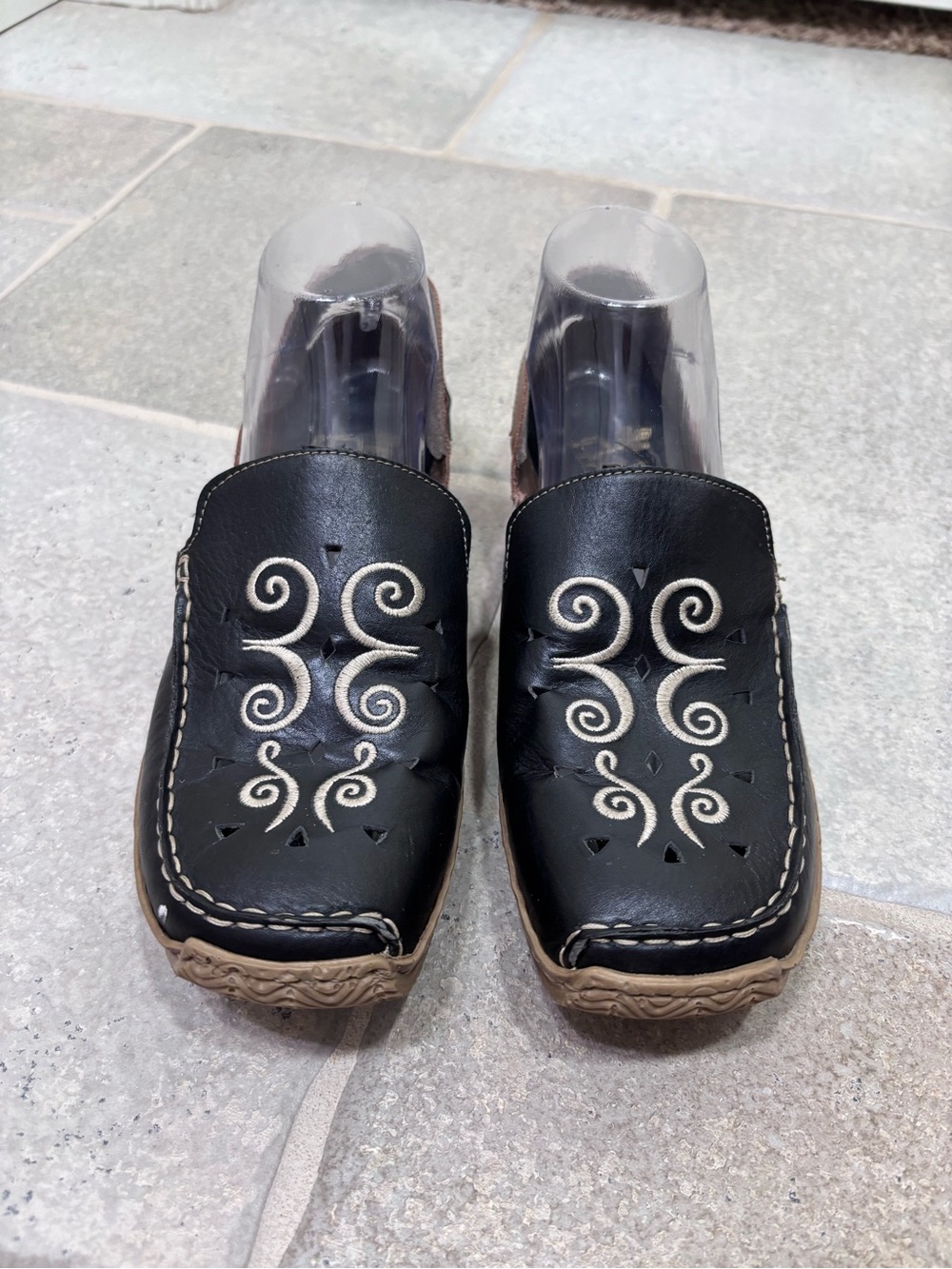 Rieker Antistress Embroidered Slip On Shoes Women’s 40 Black